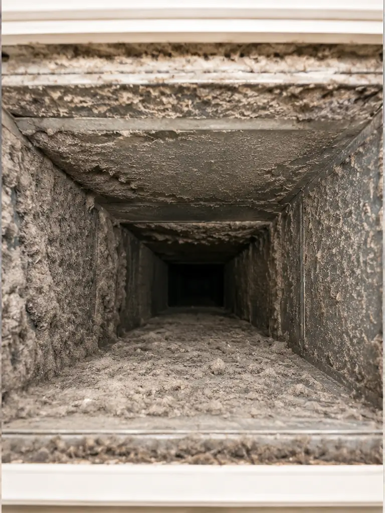 Air duct before cleaning