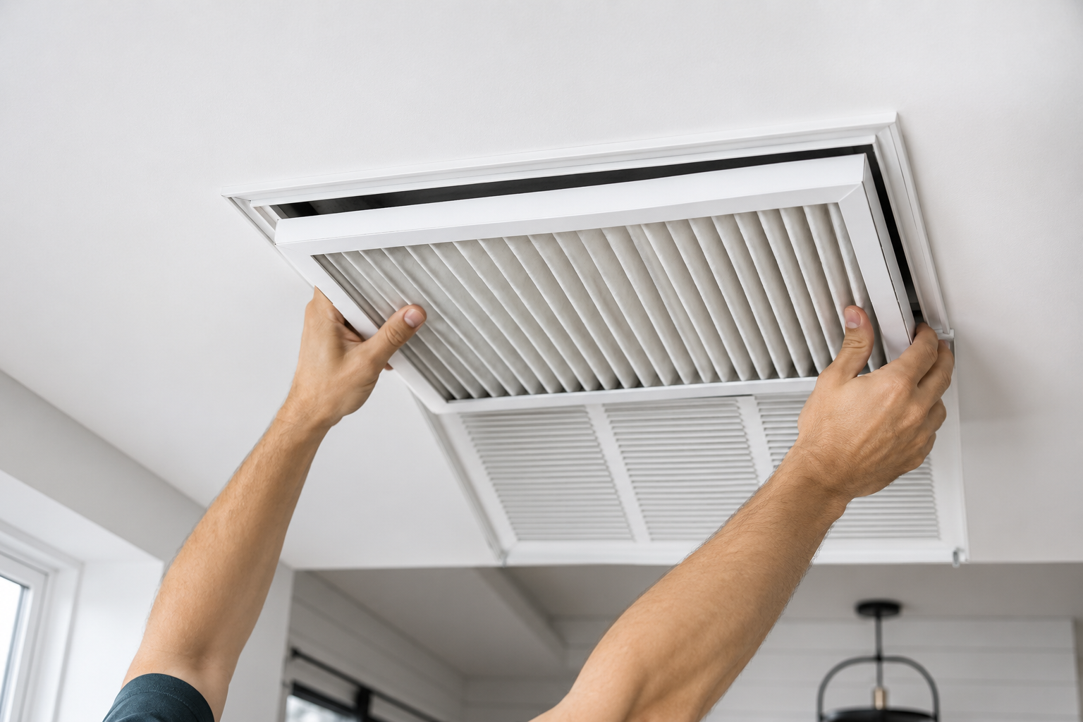 Professional technician Replace a home air vent